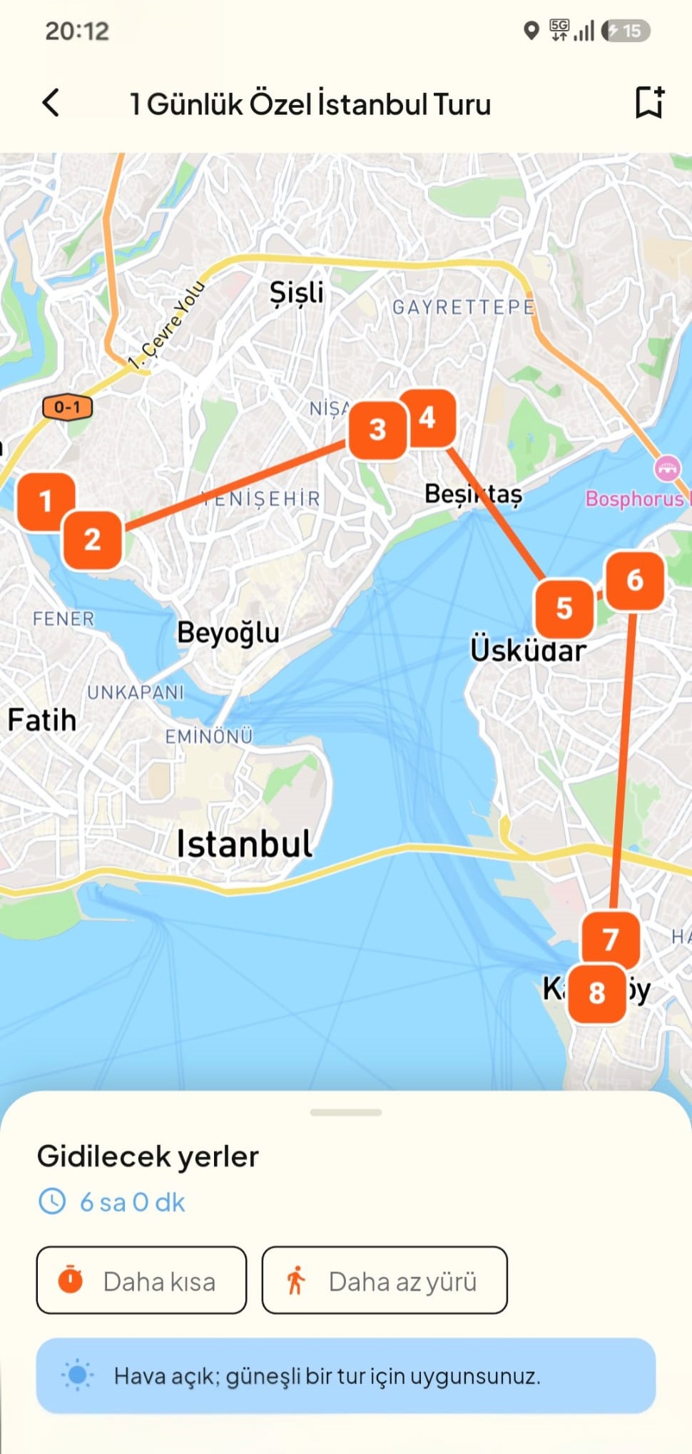 Rotalar — canlı harita